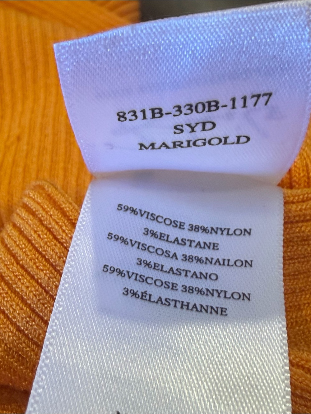 Rails SYD Marigold Ribbed Stretch Sleeveless Midi-Length Dress Orange Sz XS - Picture 8 of 10